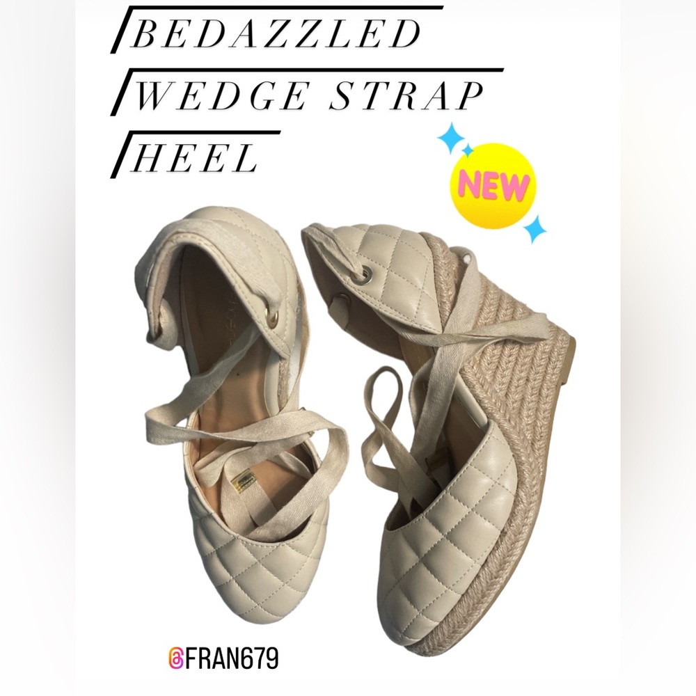 🍍Bedazzled Wedge Strap Heel🍍